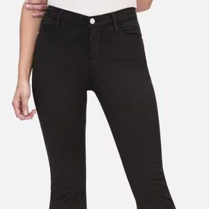 NWT FRAME Le Crop Flare Sateen in Noir